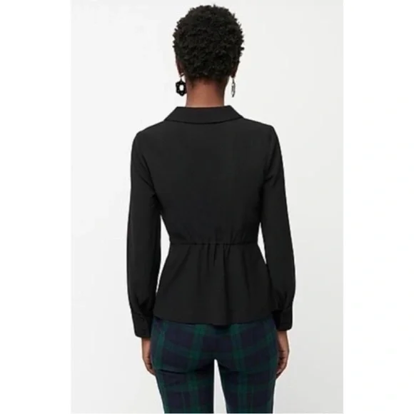 NEW J. Crew Drapey Faux Wrap Top Sz 6 Black - Picture 3 of 11